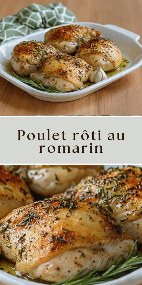 Cuisses de poulet rôties au romarin et à l’ail avec peau croustillante