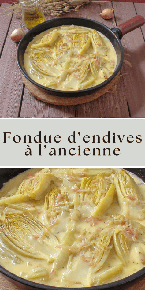 Fondue d’endives à l’ancienne crémeuse et fondante servie bien chaude