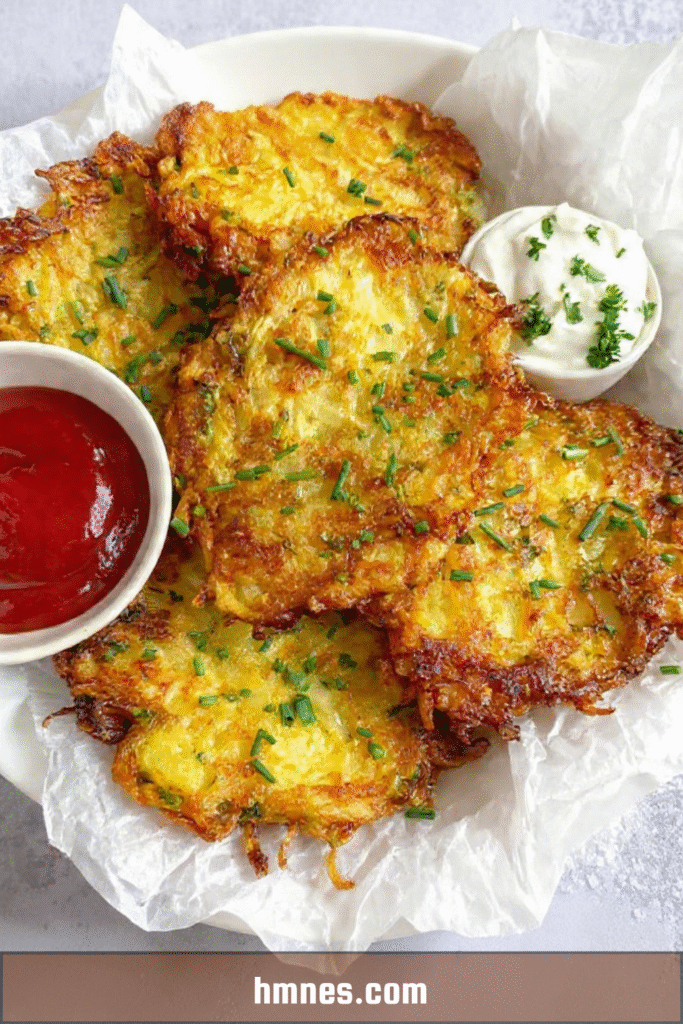 rosti pommes de terre croustillants ciboulette sauce