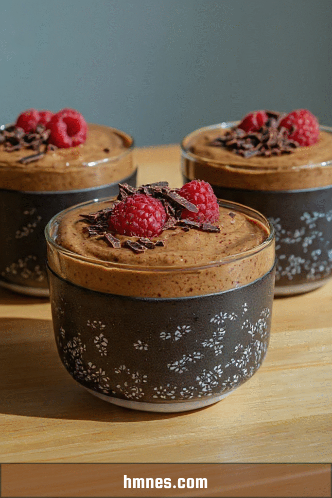 mousse chocolat noir sans sucre framboises légère