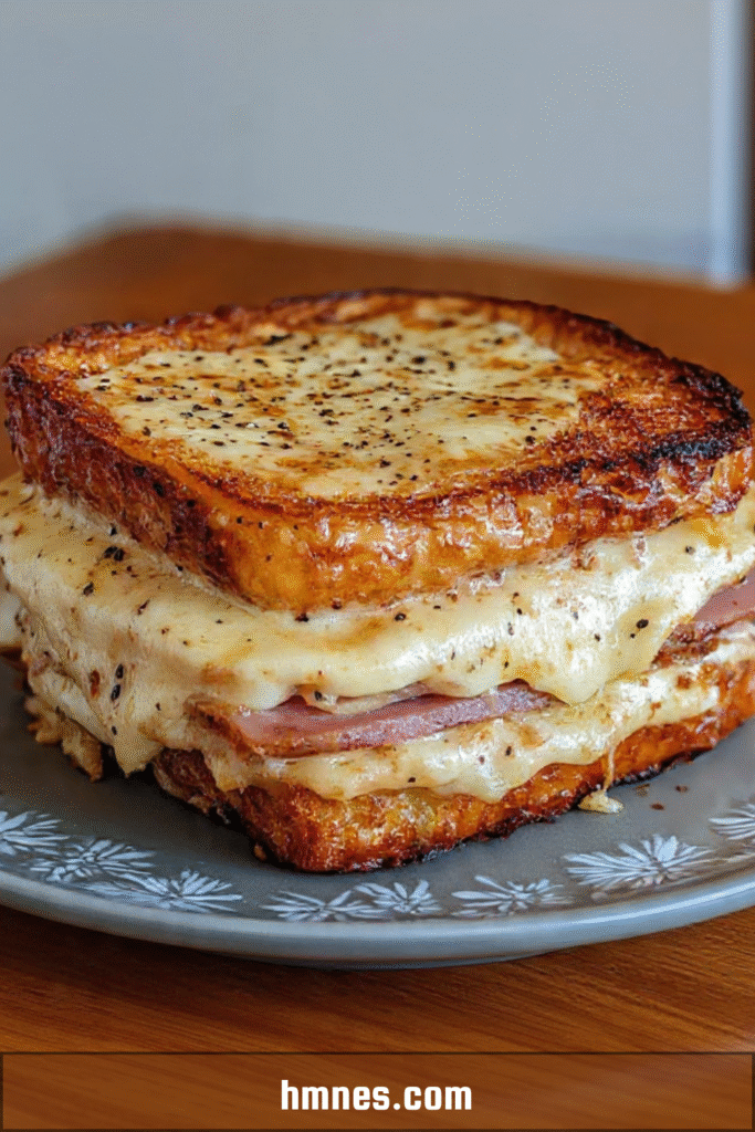 croque monsieur gratiné fromage fondant croustillant