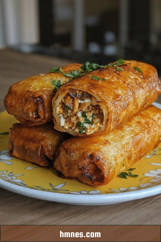 cigares poulet champignons fromage croustillants brick