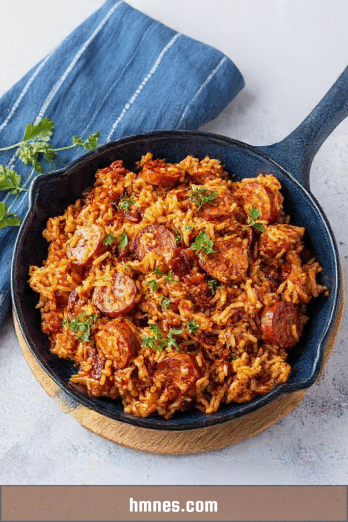 Riz au chorizo mijoté à l’ancienne avec tomates et persil frais