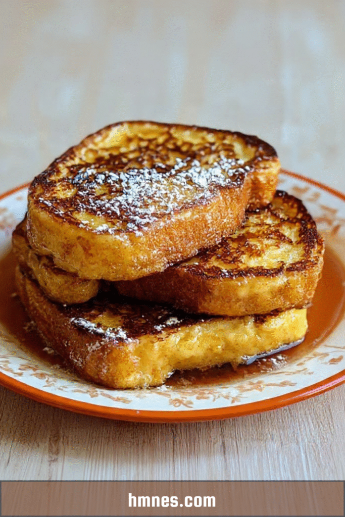 Pain perdu doré et moelleux avec sirop d’érable