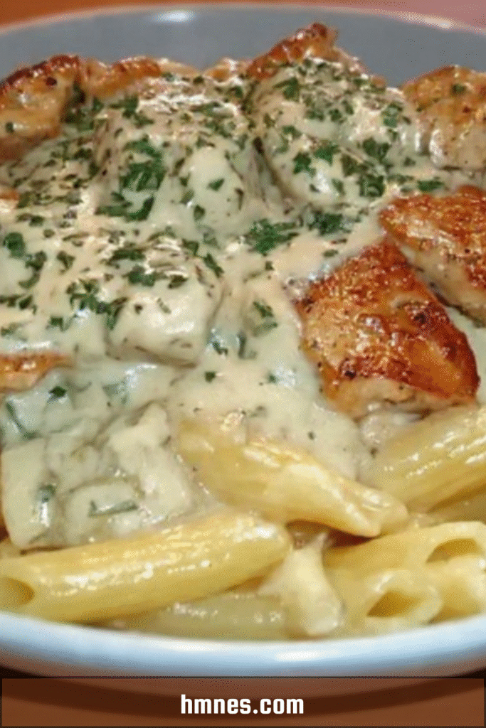 Pâtes au poulet sauce crémeuse au Boursin