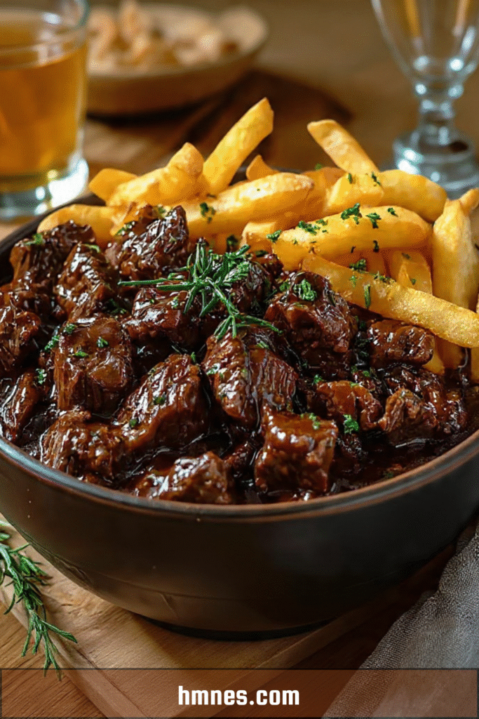 Carbonade flamande à la bière avec frites maison