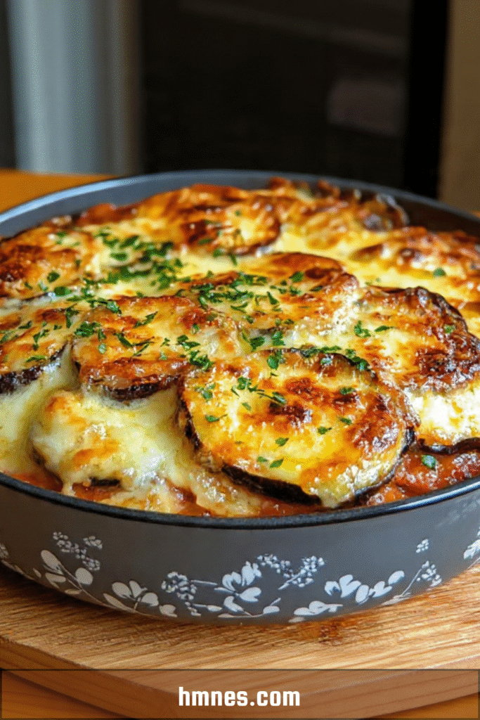 Gratin d’aubergines à la mozzarella fondant et gratiné. Recette facile, savoureuse et parfaite pour un plat végétarien gourmand.