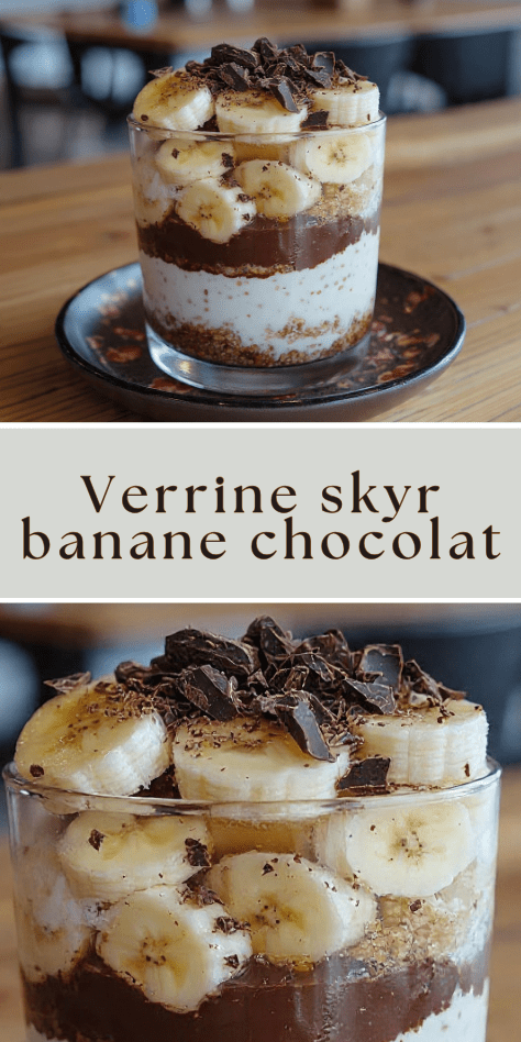 verrine skyr banane chocolat croquant dessert rapide