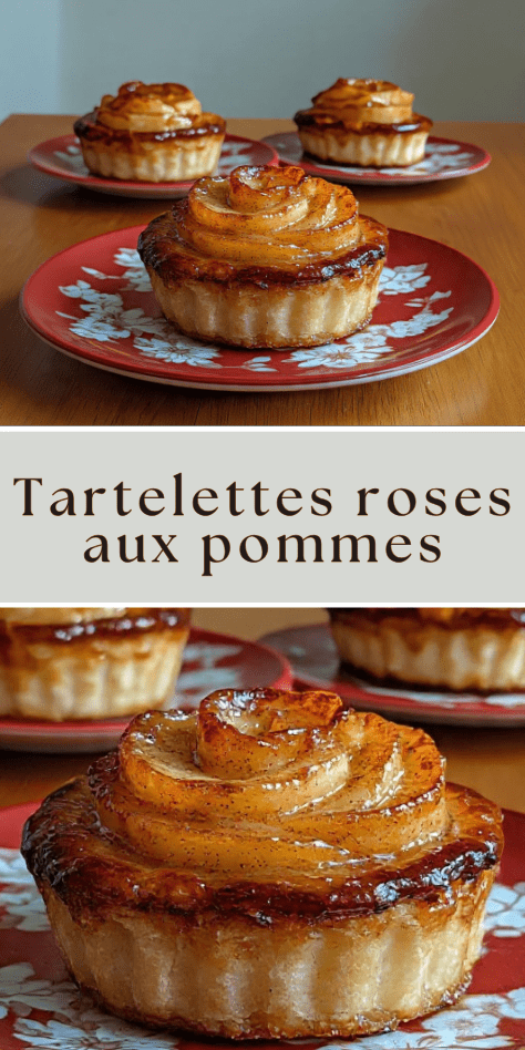 tartelettes pommes sans sucre roses dessert léger