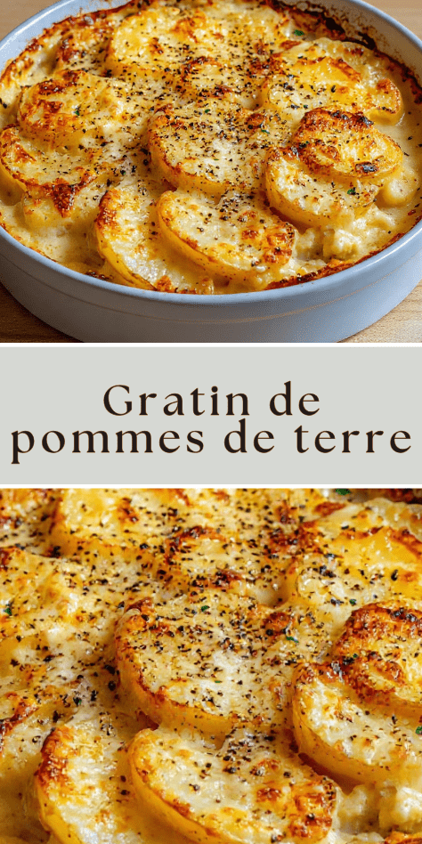 Gratin de pommes de terre à la moutarde doré avec fromage gratiné