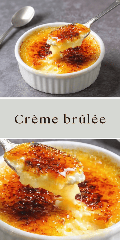 Crème brûlée à la vanille avec croûte caramélisée