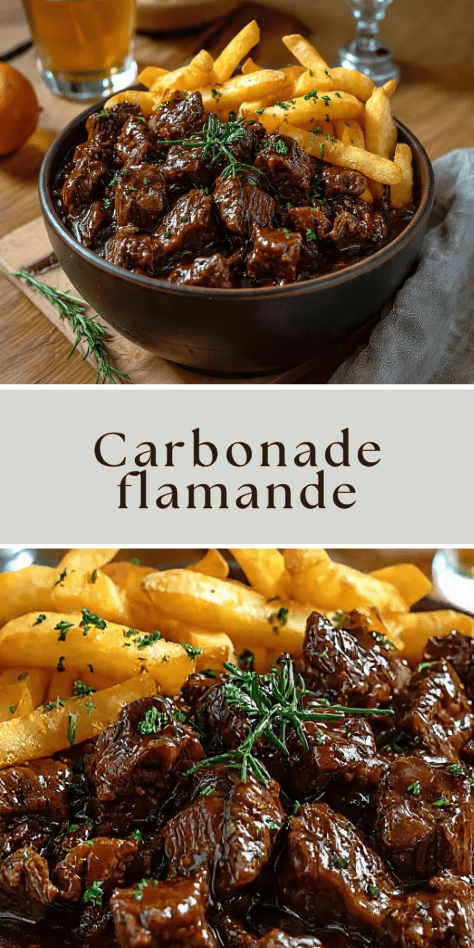 Carbonade flamande à la bière avec frites maison