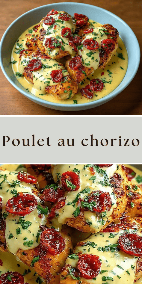 Aiguillettes de poulet sauce crémeuse au chorizo