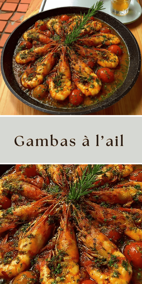 Gambas poêlées ail tomates herbes méditerranéennes