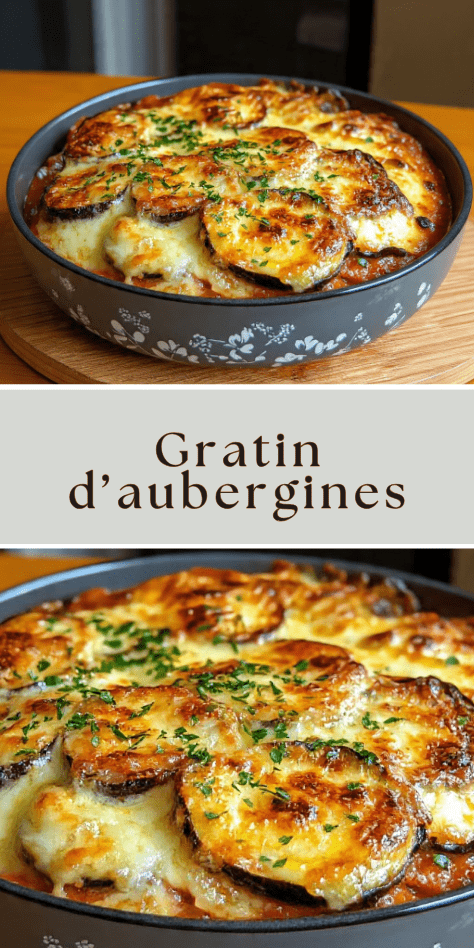 Gratin d’aubergines à la mozzarella fondant et gratiné. Recette facile, savoureuse et parfaite pour un plat végétarien gourmand.