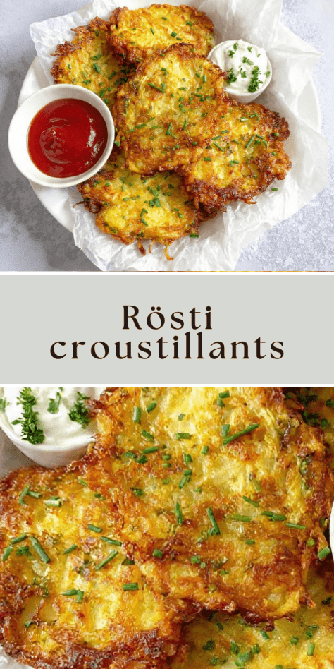 rosti pommes de terre croustillants ciboulette sauce