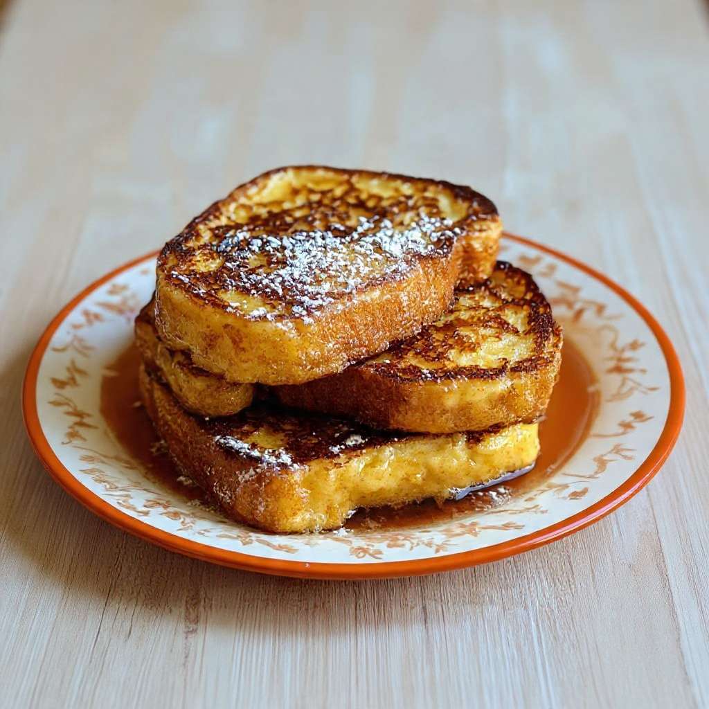 Pain perdu doré et moelleux avec sirop d’érable