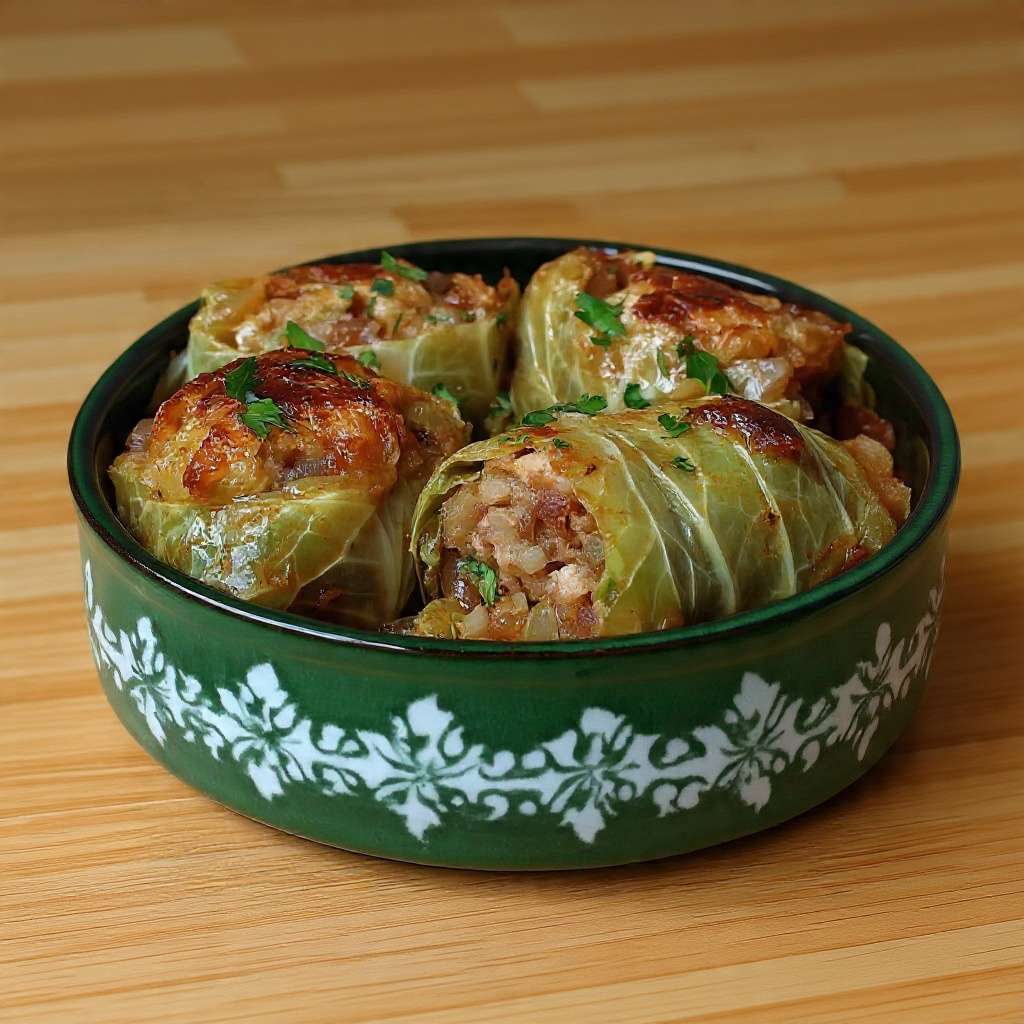 Choux farcis traditionnels mijotés en cocotte