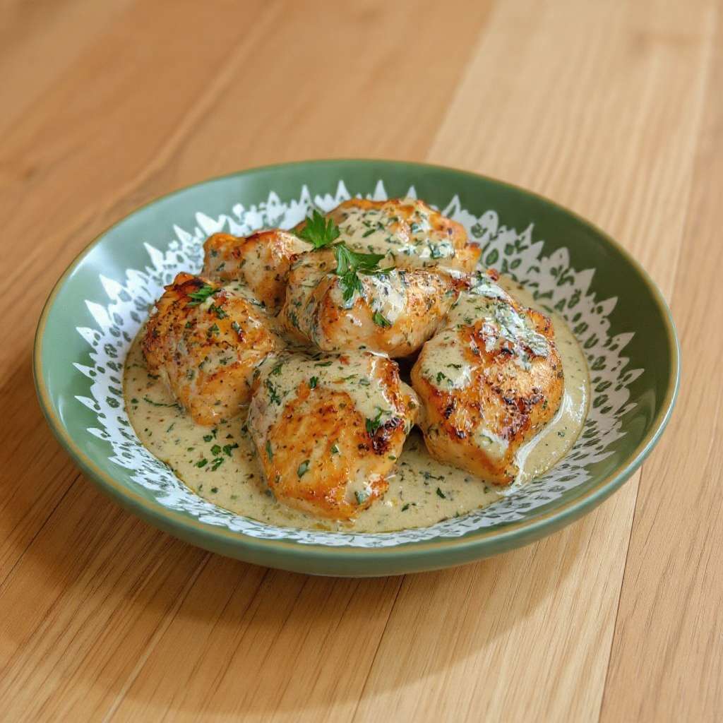 Poulet crémeux aux herbes sauce crème