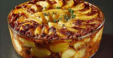 Gratin pommes de terre bœuf haché doré au four