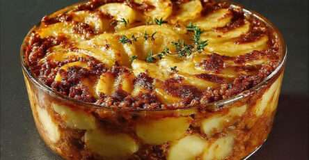 Gratin pommes de terre bœuf haché doré au four