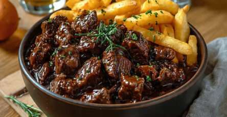 Carbonade flamande à la bière avec frites maison