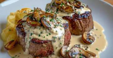 Filet mignon sauce Boursin champignons crémeuse