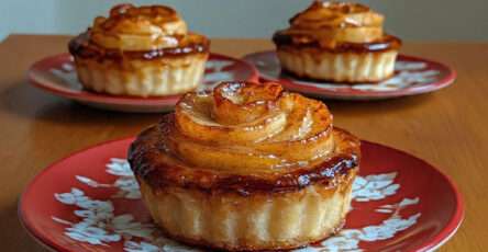 tartelettes pommes sans sucre roses dessert léger