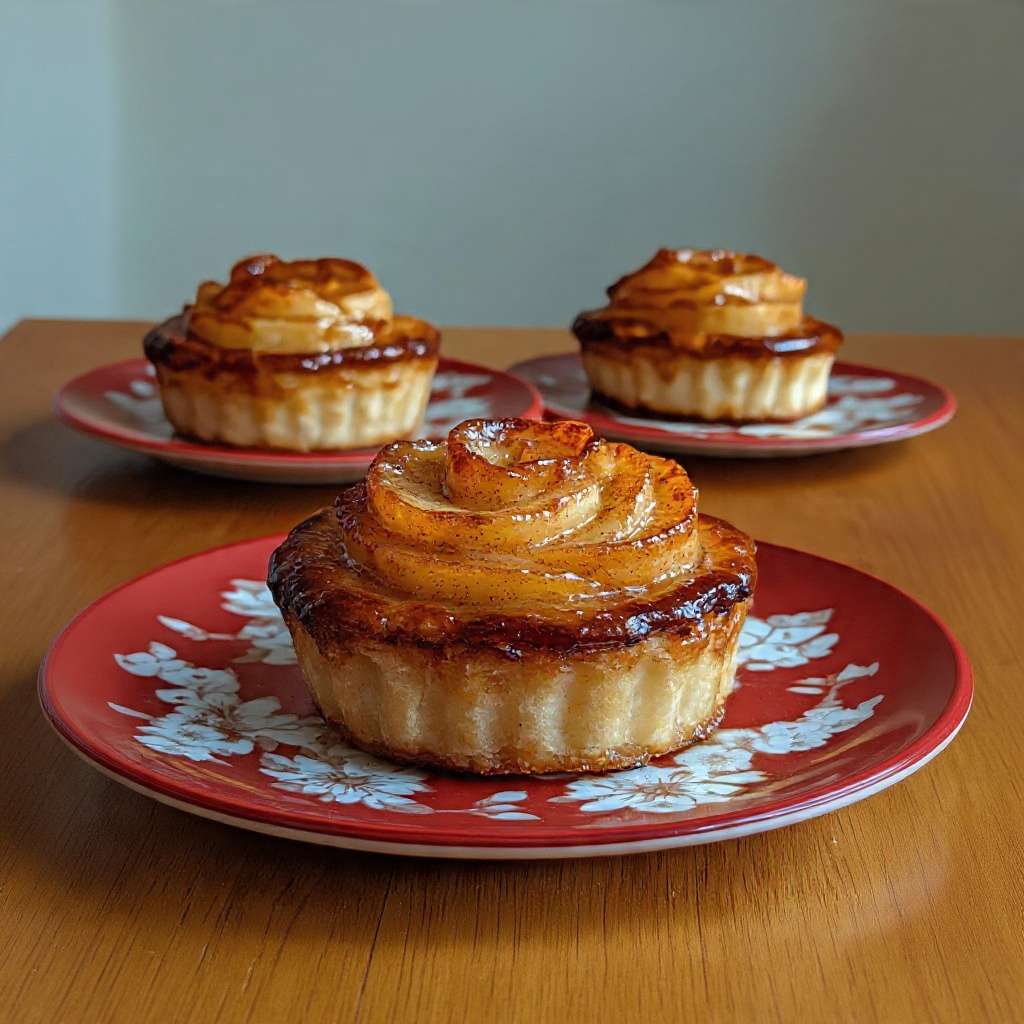 tartelettes pommes sans sucre roses dessert léger