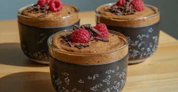 mousse chocolat noir sans sucre framboises légère