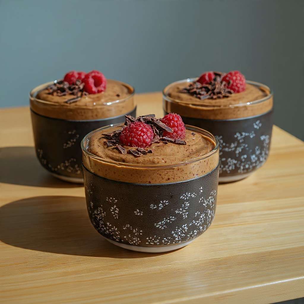 mousse chocolat noir sans sucre framboises légère