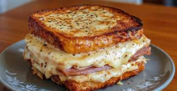 croque-monsieur gratiné fromage fondant croustillant