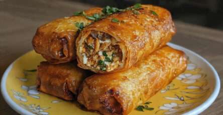 cigares poulet champignons fromage croustillants brick