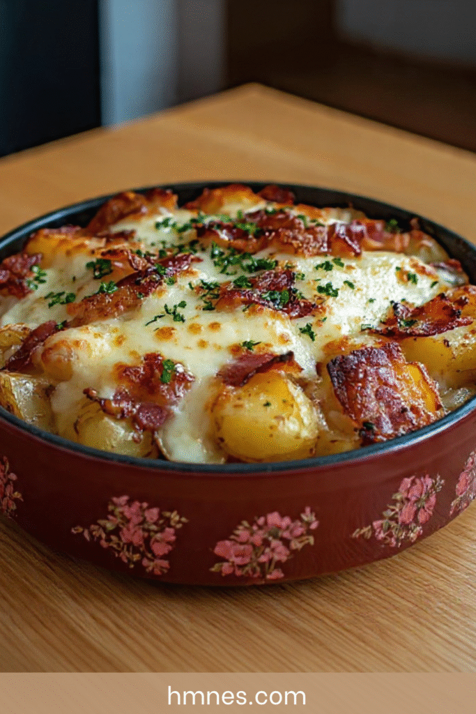 gratin campagnard pommes terre lardons fromage fondant gratine maison