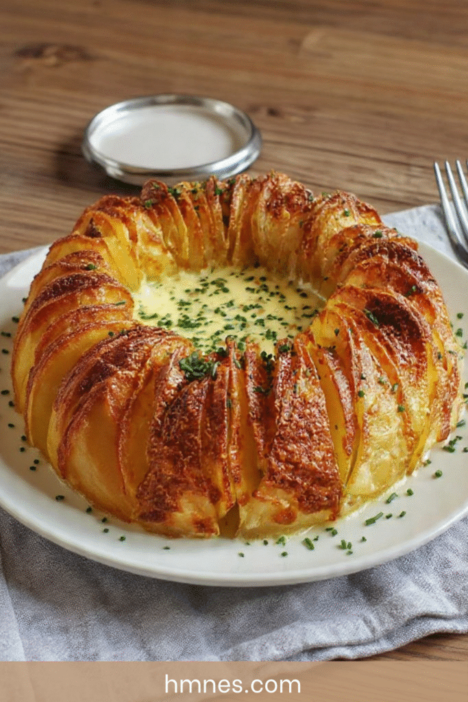 pommes terre accordéon fromage crème gratinée croustillant