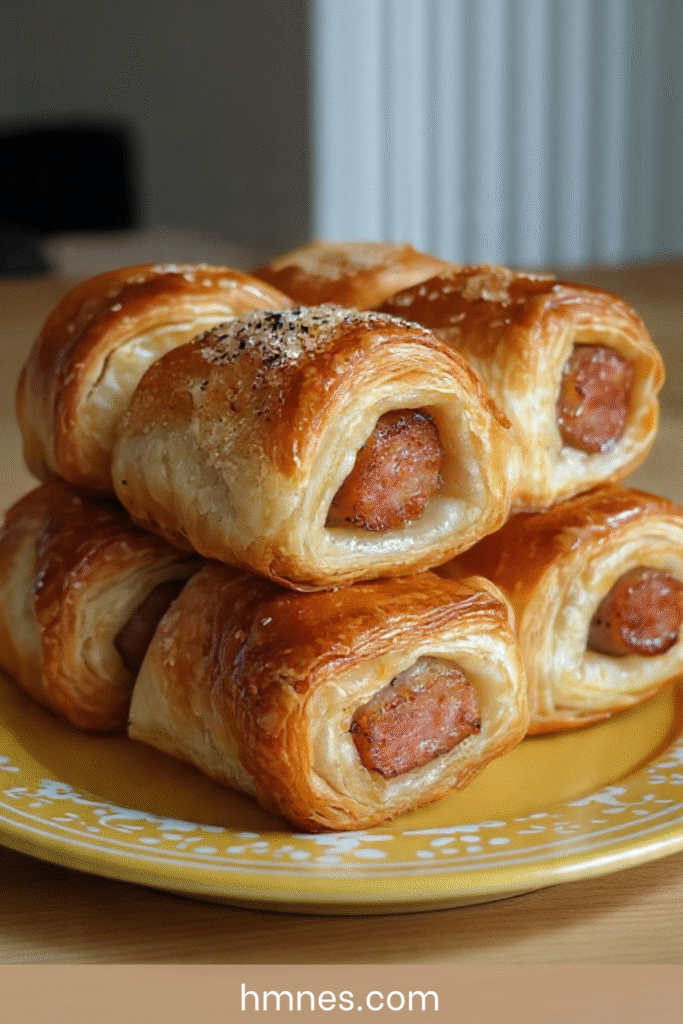 Feuilletés roulés aux saucisses pate feuilletee croustillant apero maison