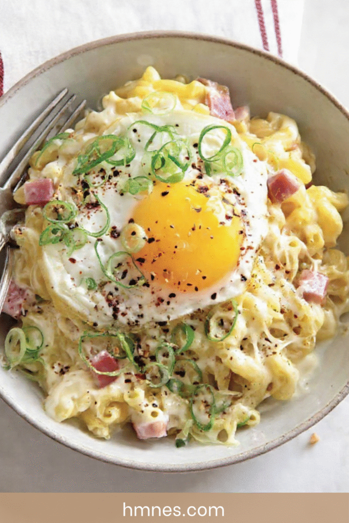 mac and cheese jambon oeuf au plat fromage fondant recette maison