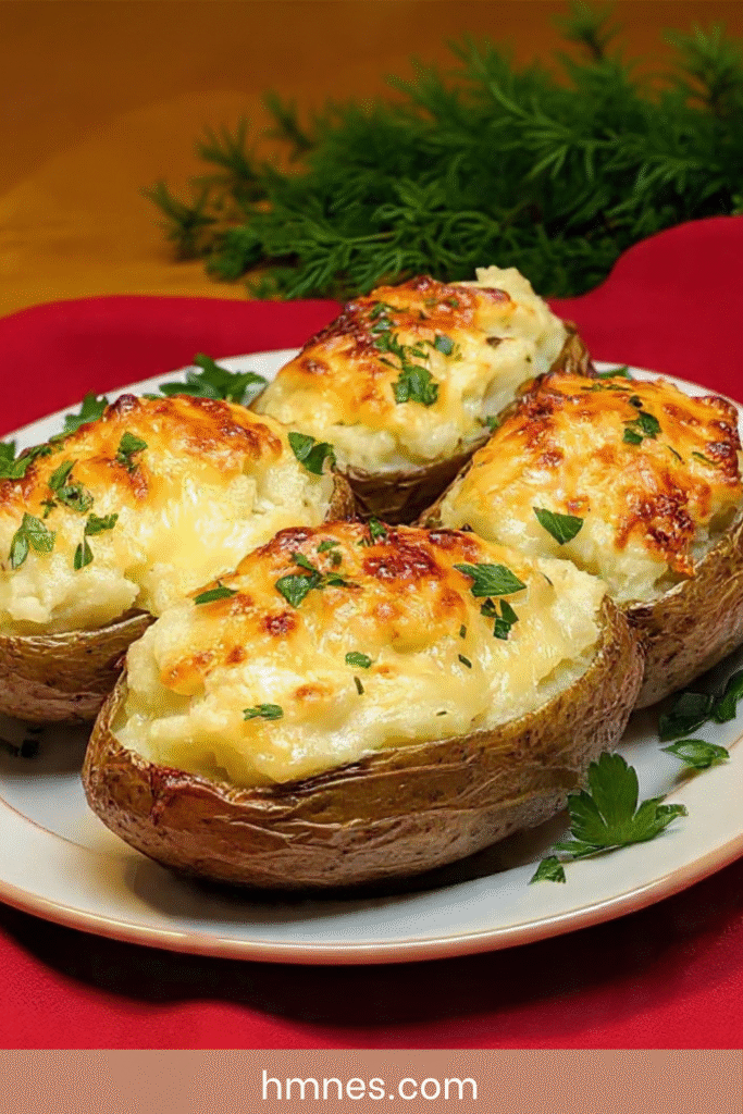 pommes de terre farcies creme fromage gratine doré fondant