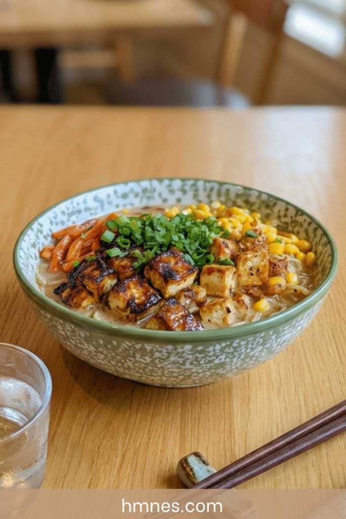 ramen tofu grillé lait coco bouillon legumes nouilles