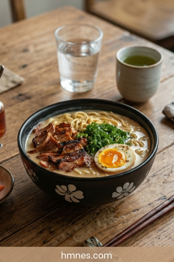ramen porc braisé bouillon cremeux oeuf mollet nouilles
