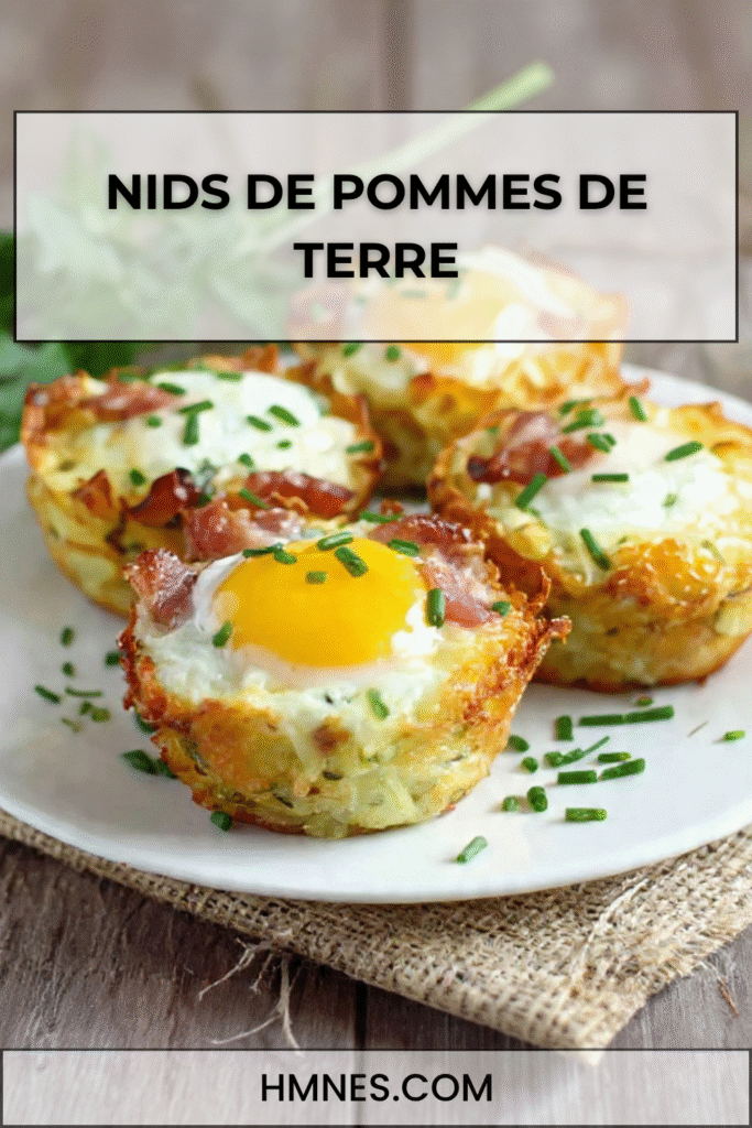 nids pommes terre oeufs lardons fromage croustillant four