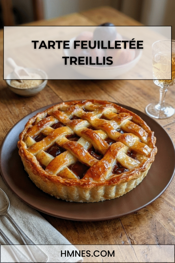 tarte feuilletée pommes caramel treillis dore croustillant maison