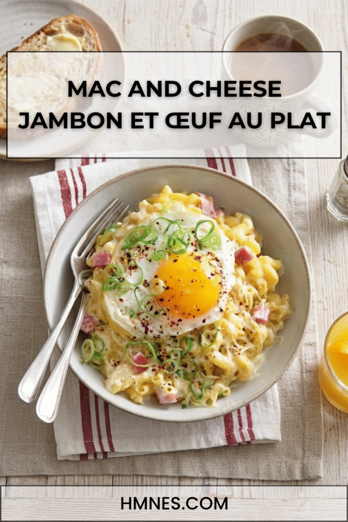 mac and cheese jambon oeuf au plat fromage fondant recette maison