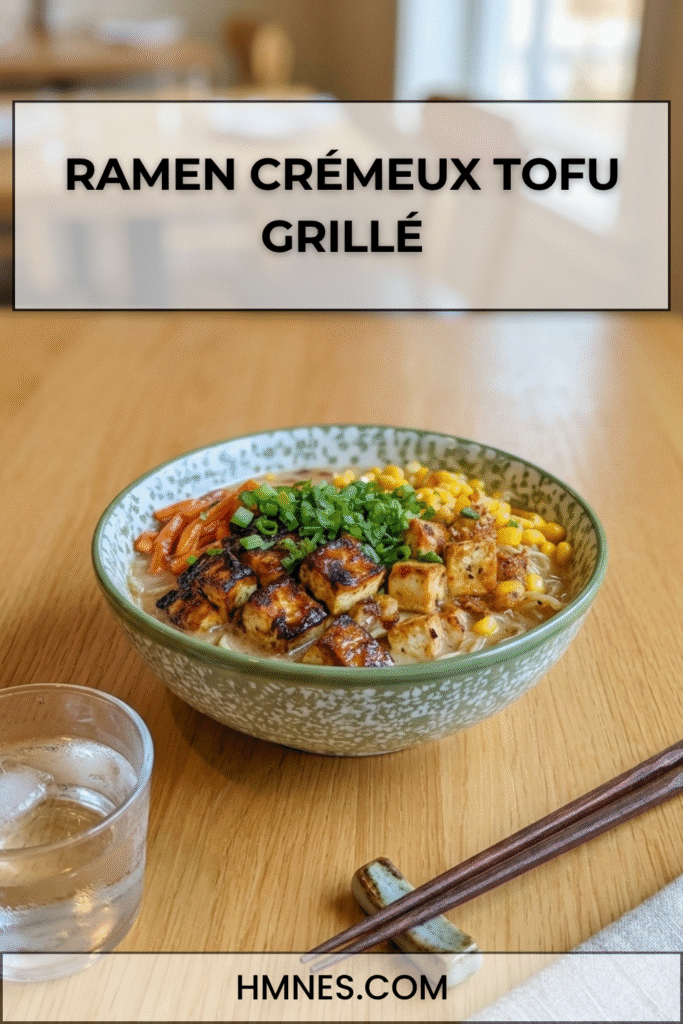 ramen tofu grillé lait coco bouillon legumes nouilles