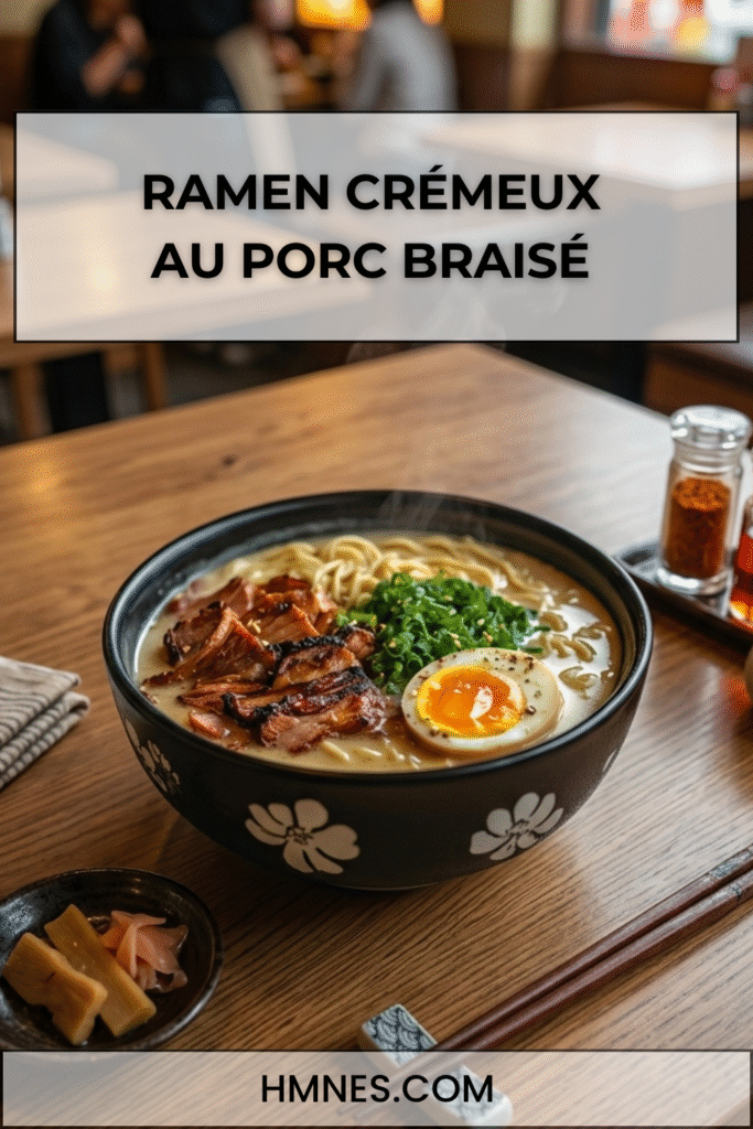 ramen porc braisé bouillon cremeux oeuf mollet nouilles