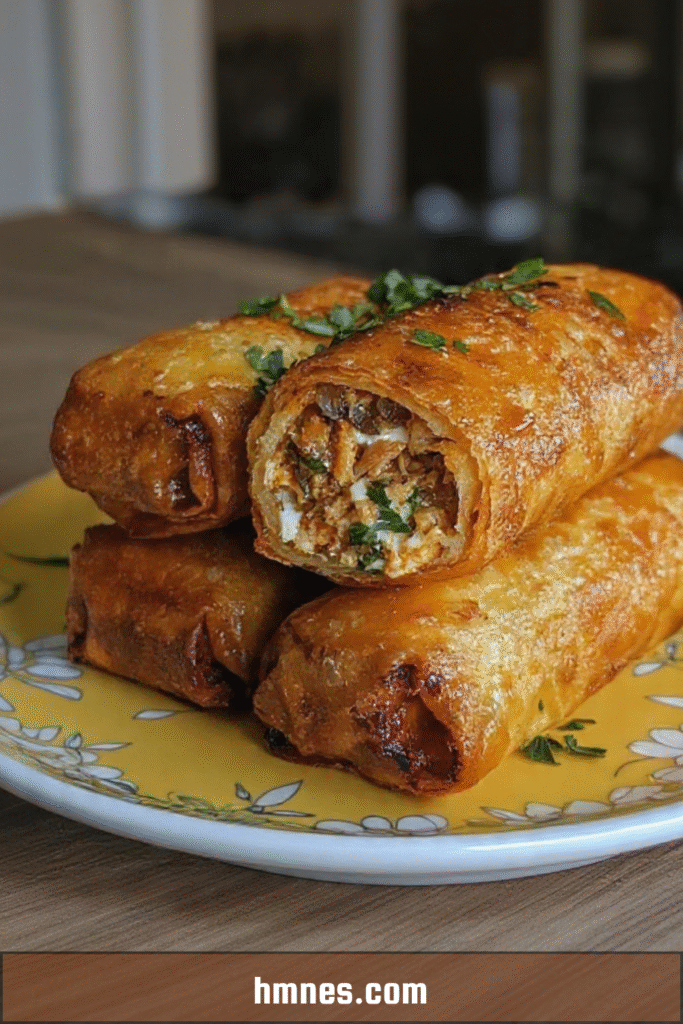 cigares poulet champignons fromage croustillants brick