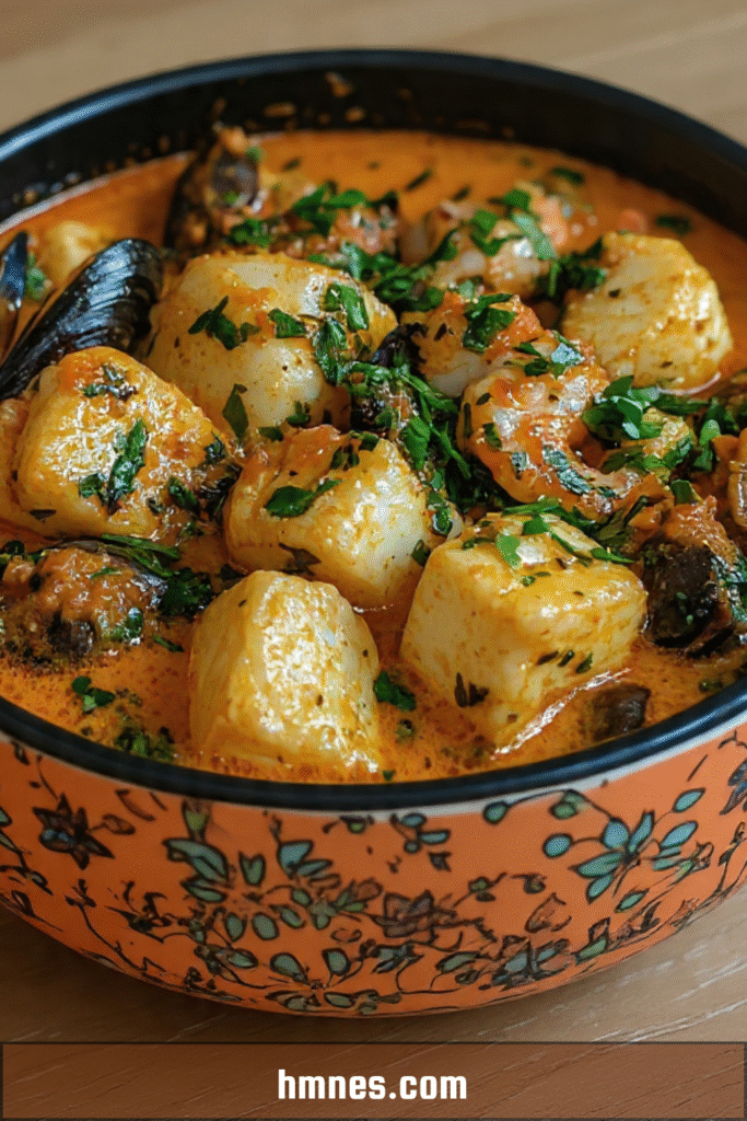 cassolette fruits de mer sauce tomate creme herbes