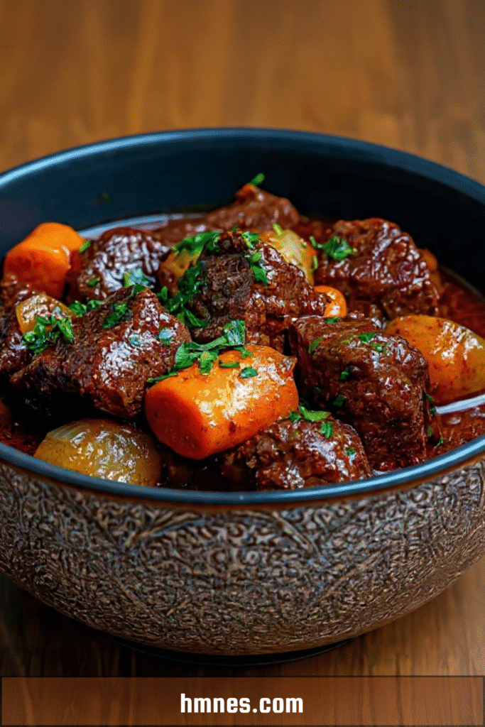 boeuf mijoté carottes oignons sauce fondante