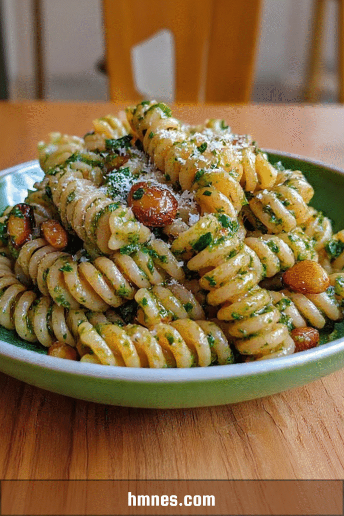 fusilli pesto vert pignons parmesan maison