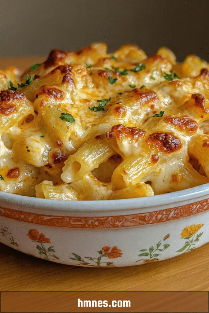 gratin macaronis creme fromage gratine croustillant